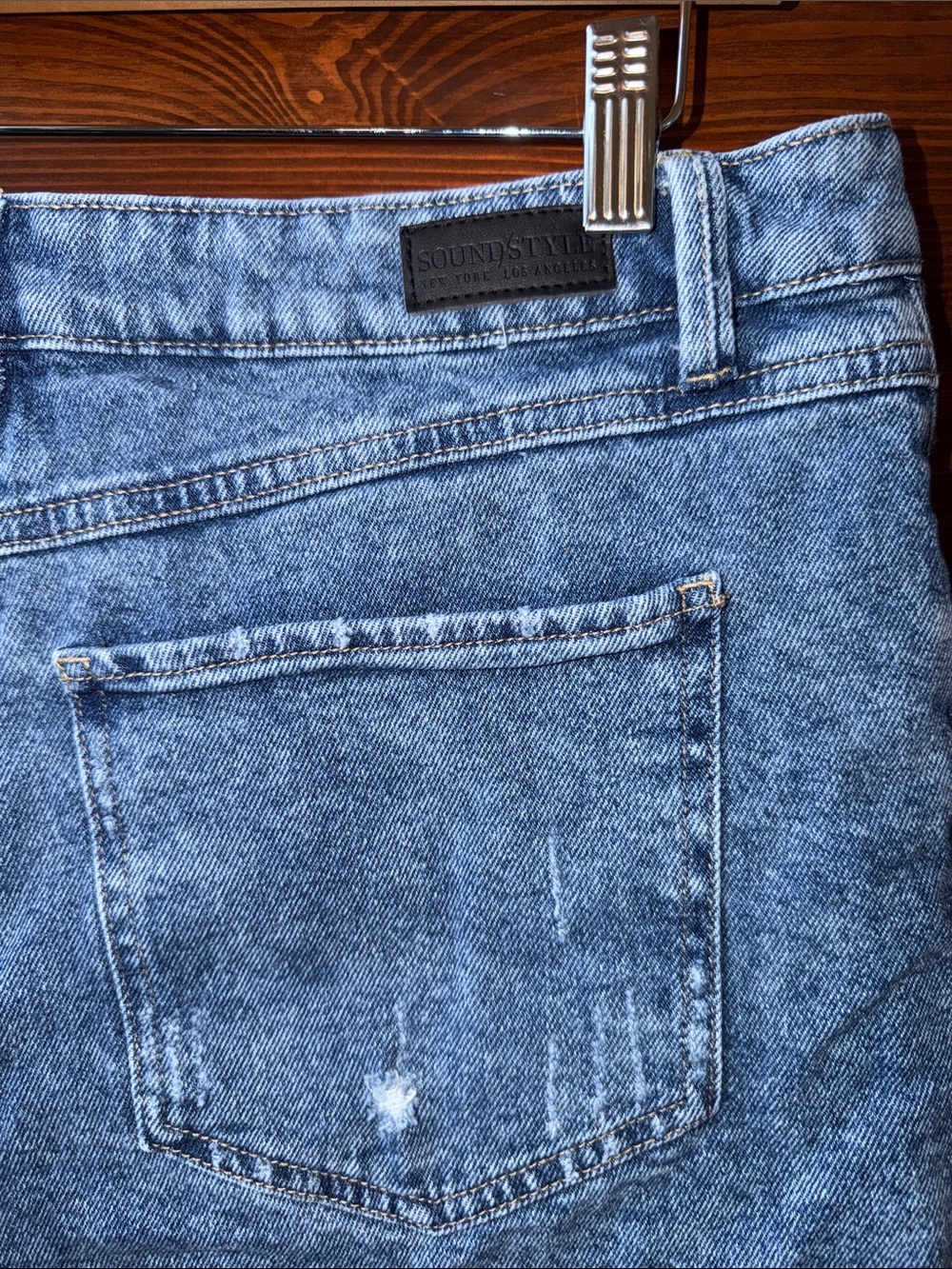 Soundstyle Vintage Stretch Hope High Rise Distressed Denim Shorts - Picture 6 of 7